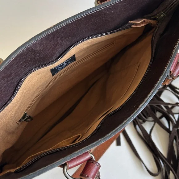 American Darling Cheetah Print & Gold Fringed Cowhide & Leather Purse /Tote Bag - Picture 6 of 15
